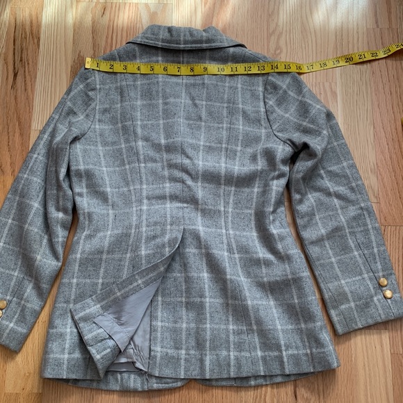 Vtg Windowpane Plaid wool blazer jacket - Picture 15 of 16